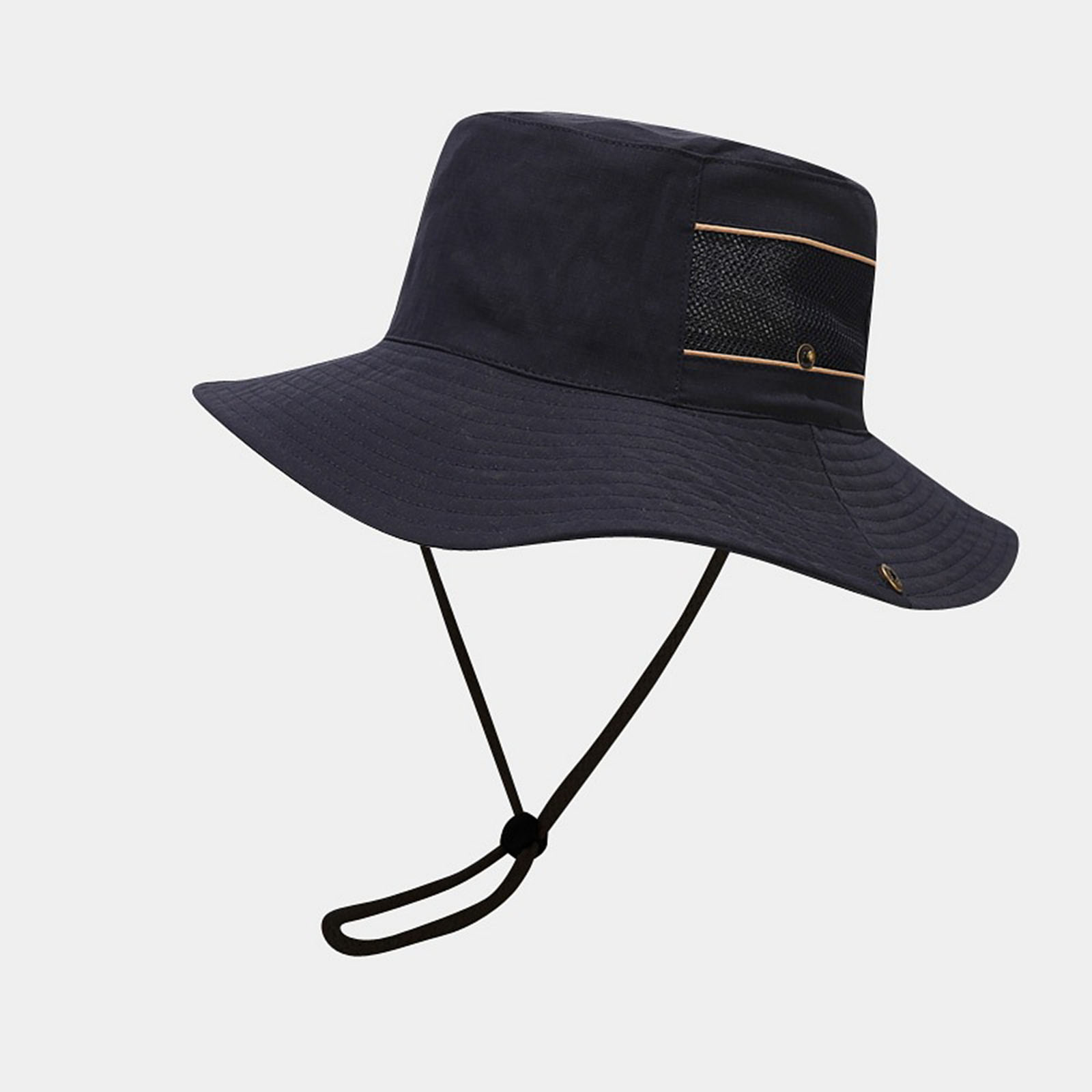 thumbnail image 2 of Sombrero boonie unisex de ala ancha - Cordón ajustable, ventilación de malla, plegable, protección contra el sol y la lluvia, mezcla de algodón, talla única (56-59 cm), 2 of 3